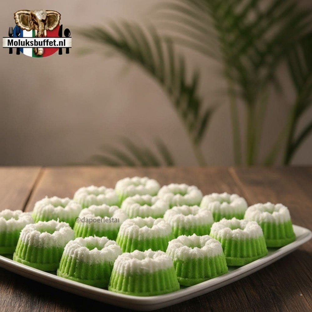 Kue Putu Ayu (Gestoomde Pandan-Kokoscake)