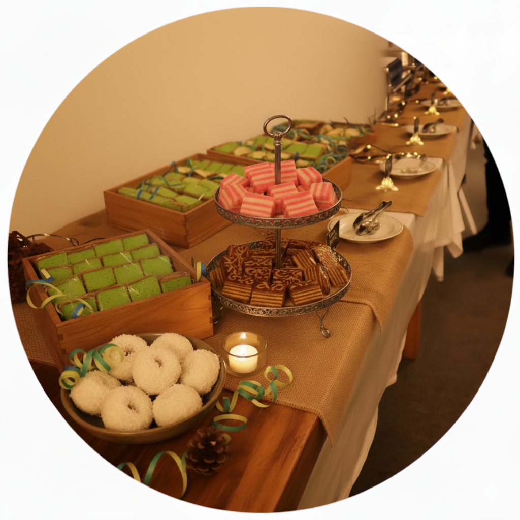 Niet alleen buffetten maar ook traditionle versnaperingen. Moluksbuffet Bedum